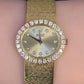 Piaget 18K Yellow Gold Factory Diamond Bezel & Dial Oval Vintage Watch 65.55 Gr.