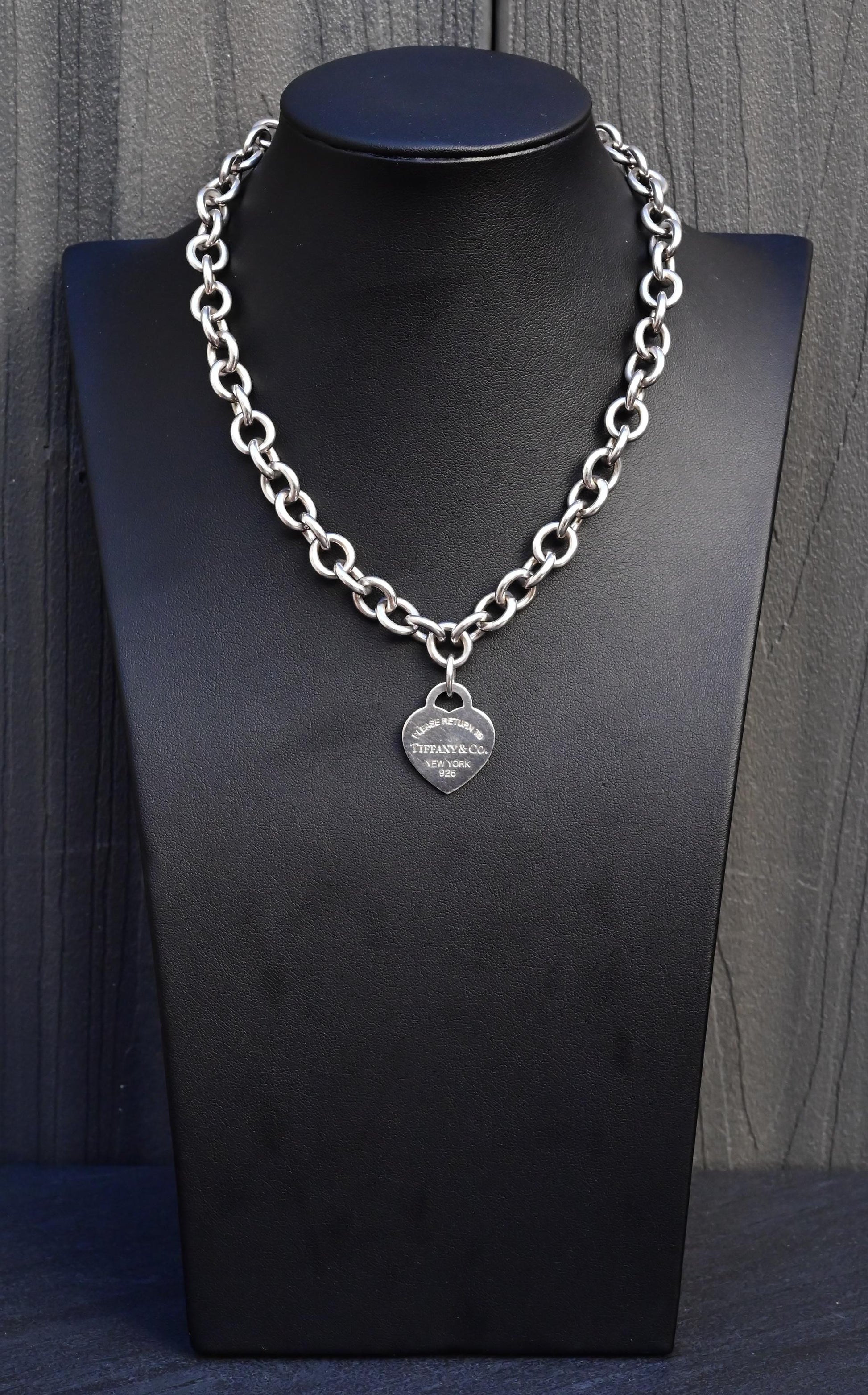 Tiffany & Co. Sterling Silver “Please Return to Tiffany” Heart Tag Necklace 16’’