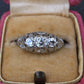 IGI Cert Art Deco Platinum 3 Three Stone Diamond Filigree Ring 0.60 CTW Size 5