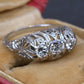 IGI Cert Art Deco Platinum 3 Three Stone Diamond Filigree Ring 0.60 CTW Size 5