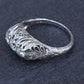 IGI Cert Art Deco Platinum 3 Three Stone Diamond Filigree Ring 0.60 CTW Size 5