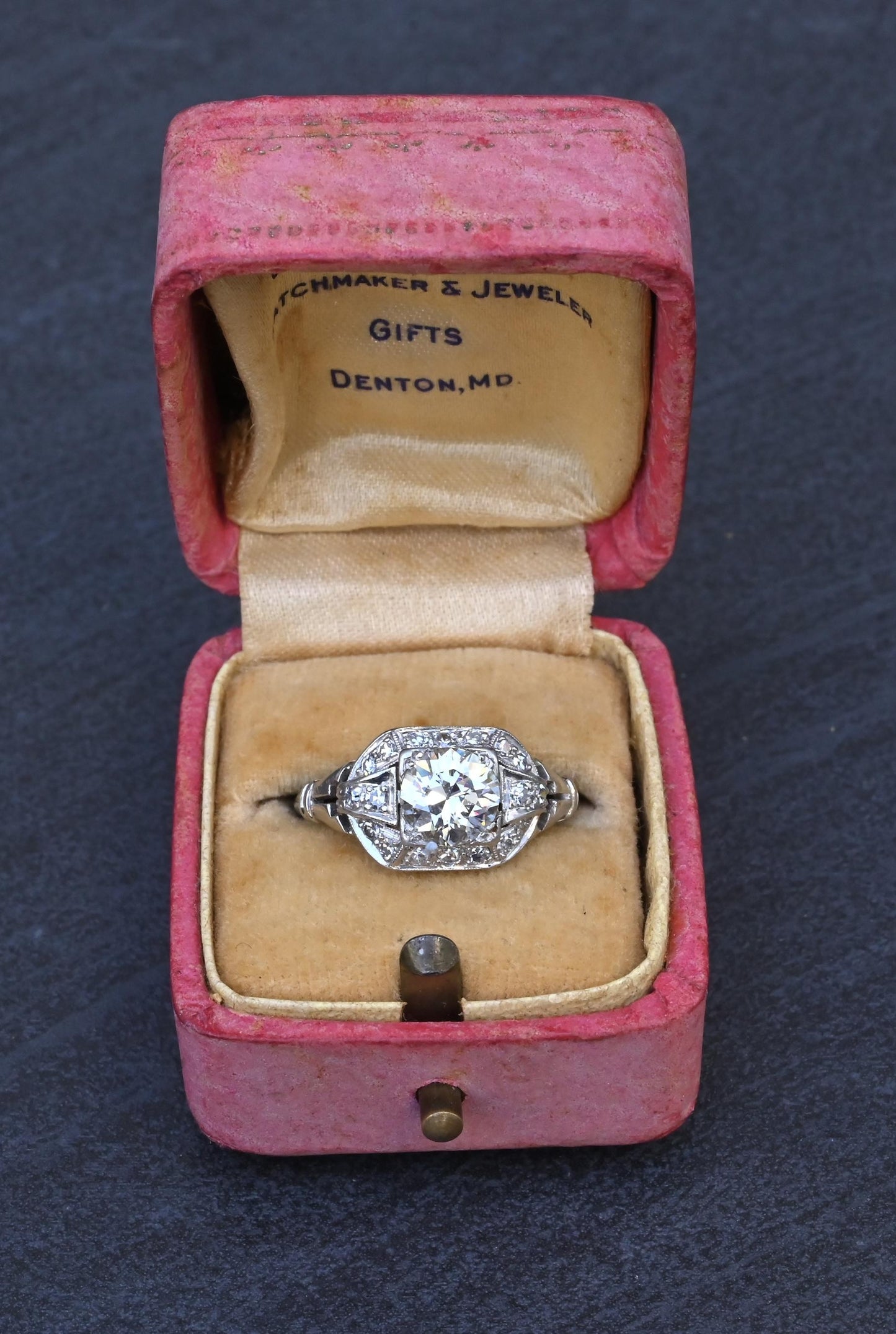 GIA Cert Art Deco Period Platinum 1.18 Carat Diamond Engagement Ring