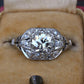 GIA Cert Art Deco Period Platinum 1.18 Carat Diamond Engagement Ring