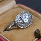 GIA Cert Art Deco Period Platinum 1.18 Carat Diamond Engagement Ring