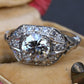 GIA Cert Art Deco Period Platinum 1.18 Carat Diamond Engagement Ring