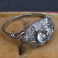GIA Cert Art Deco Period Platinum 1.18 Carat Diamond Engagement Ring