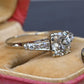 Art Deco 1.37 CTW Old Euro Diamond Engagement Ring 14K White Gold With IGI Cert.