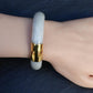 Antique Jade and 14K Gold Hinged Bangle Bracelet