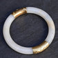 Superb Antique Jade and 14K Gold Hinged Bangle Bracelet