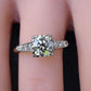 Art Deco 1.37 CTW Old Euro Diamond Engagement Ring 14K White Gold With IGI Cert.