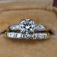 Vintage 0.90 CTW Diamond Two-Ring Set in 14K Yellow & White Gold – IGI Certified