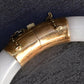 Superb Antique Jade and 14K Gold Hinged Bangle Bracelet