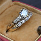 Vintage 0.90 CTW Diamond Two-Ring Set in 14K Yellow & White Gold – IGI Certified