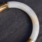 Superb Antique Jade and 14K Gold Hinged Bangle Bracelet