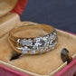 Vintage 0.90 CTW Diamond Two-Ring Set in 14K Yellow & White Gold – IGI Certified