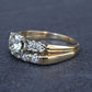 Vintage 0.90 CTW Diamond Two-Ring Set in 14K Yellow & White Gold – IGI Certified