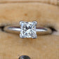 0.82 CT Princess Cut Diamond Solitaire Engagement Ring in Platinum – EGL Cert.