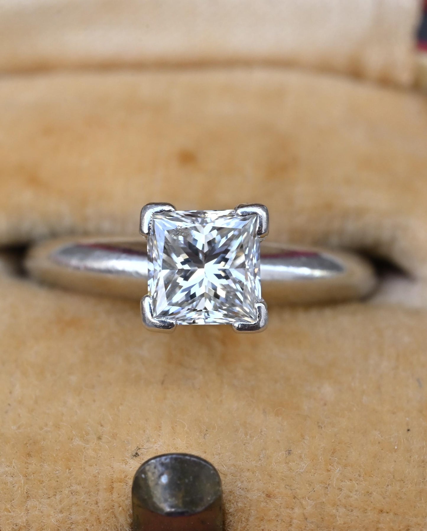 0.82 CT Princess Cut Diamond Solitaire Engagement Ring in Platinum – EGL Cert.