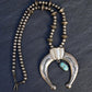 Vintage Navajo Sterling Silver Naja Necklace with Turquoise – 80.28g