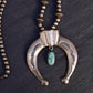 Vintage Navajo Sterling Silver Naja Necklace with Turquoise – 80.28g