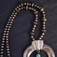Vintage Navajo Sterling Silver Naja Necklace with Turquoise – 80.28g