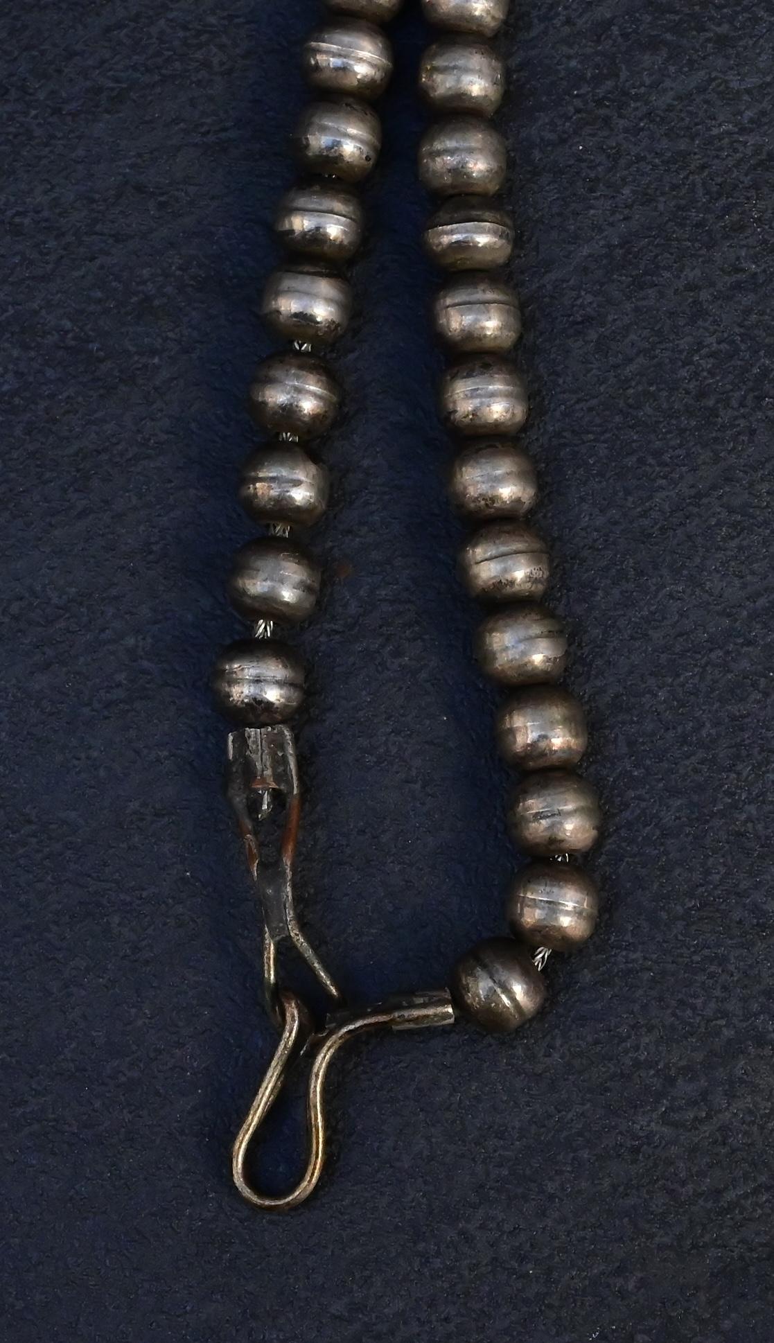 Vintage Navajo Sterling Silver Naja Necklace with Turquoise – 80.28g