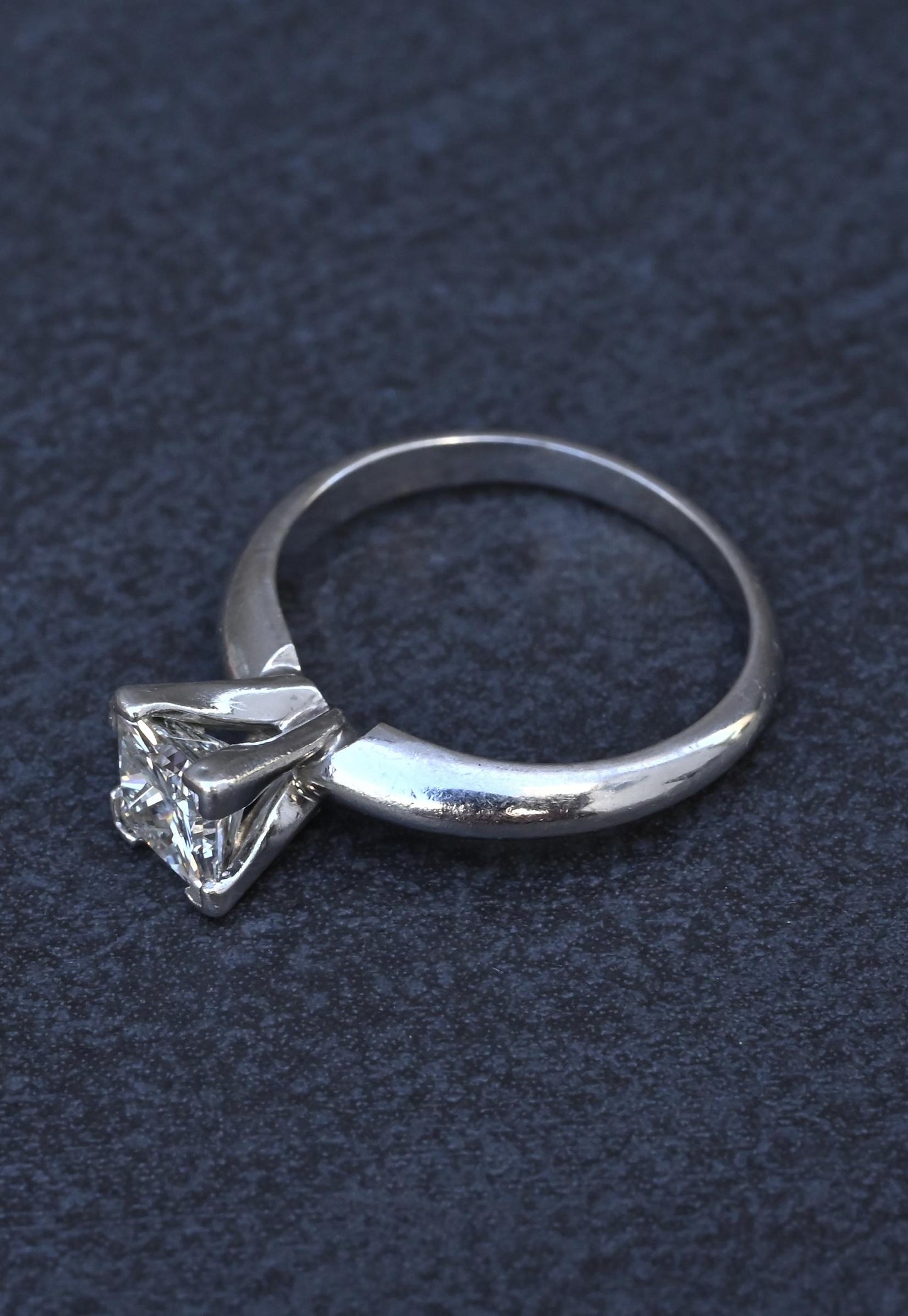 0.82 CT Princess Cut Diamond Solitaire Engagement Ring in Platinum – EGL Cert.