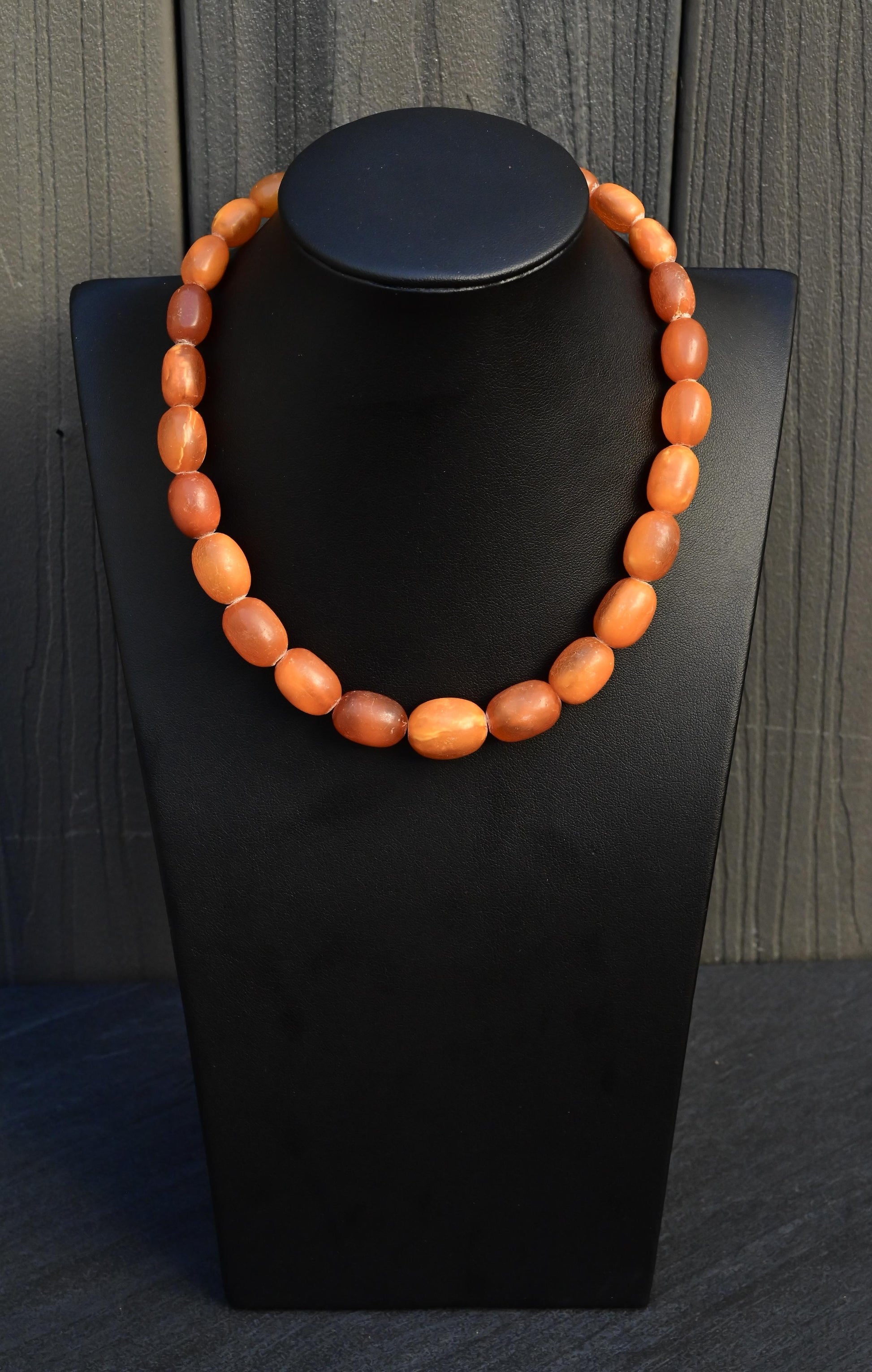 Vintage Baltic Amber Bead Necklace – 16.5”, Graduated Tones 33.52 Grams