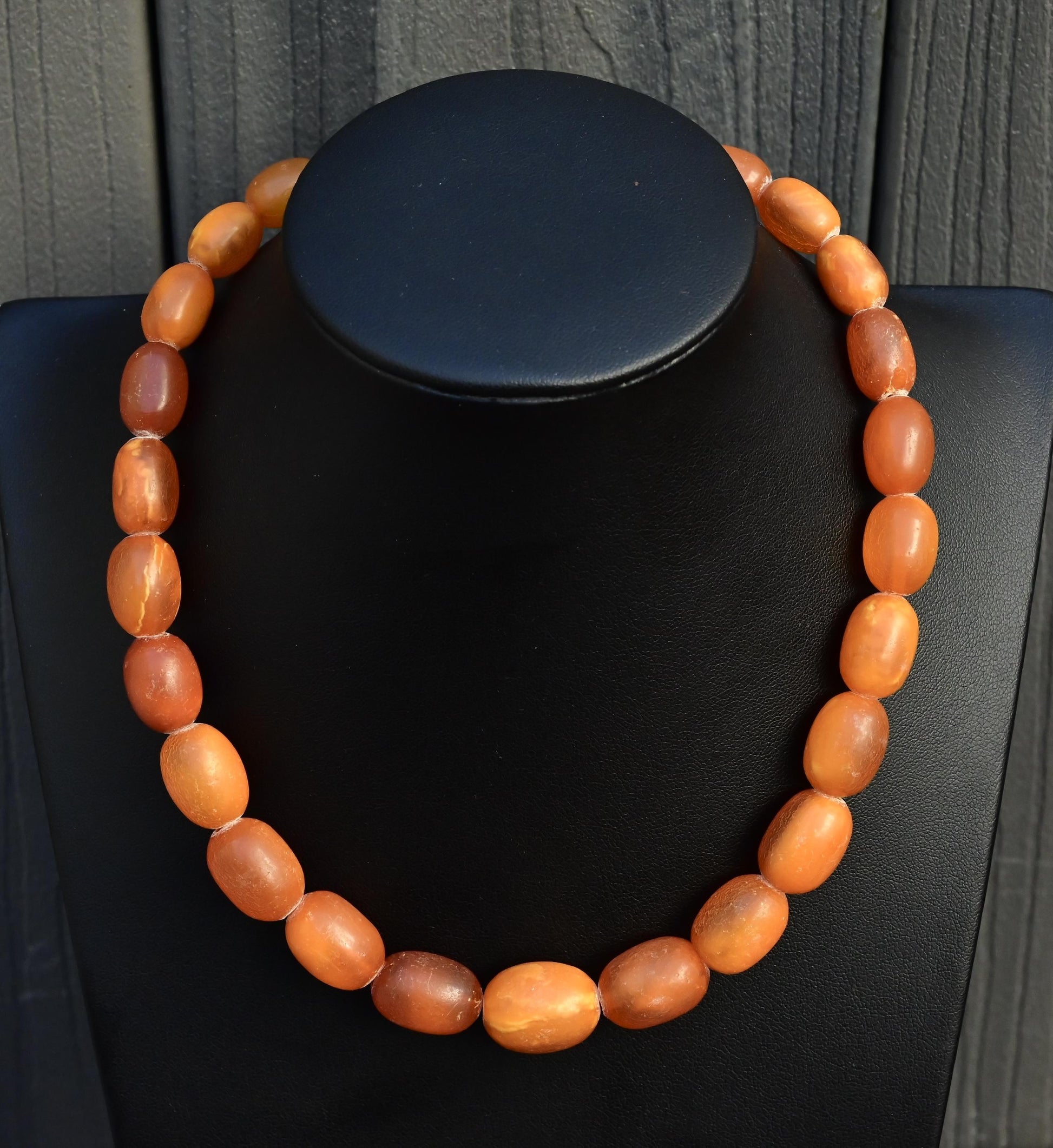 Vintage Baltic Amber Bead Necklace – 16.5”, Graduated Tones 33.52 Grams