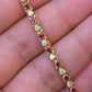 3.05 TCW Ruby & Diamond Tennis Bracelet in 18K Yellow Gold – 7" – IGI Certified
