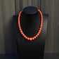 Japanese Momo Coral Bead Necklace with 14K Gold Clasp – 17.5”, 51.15g