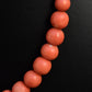 Japanese Momo Coral Bead Necklace with 14K Gold Clasp – 17.5”, 51.15g