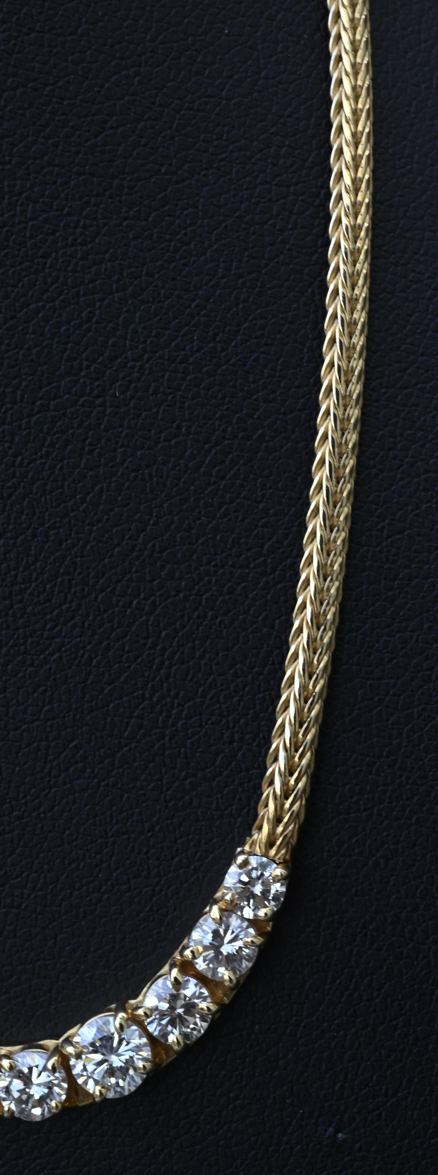 1.60 CTW 7-Stone Diamond Graduated Necklace in 14K Yellow Gold – 15" – IGI Cert.