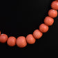 Japanese Momo Coral Bead Necklace with 14K Gold Clasp – 17.5”, 51.15g