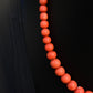 Japanese Momo Coral Bead Necklace with 14K Gold Clasp – 17.5”, 51.15g