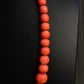 Japanese Momo Coral Bead Necklace with 14K Gold Clasp – 17.5”, 51.15g