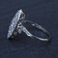 Antique Art Deco Platinum 27-Diamond Marquise Navette Dinner Ring 1.07 CWT Size