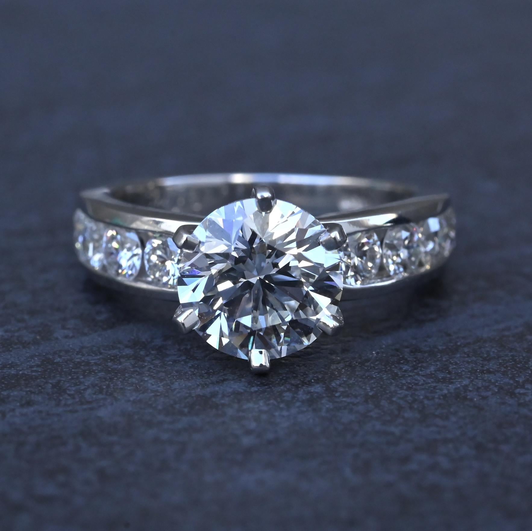 Tiffany & Co 2.51 TCW Platinum Diamond Engagement Ring 1.73ct G VS1 Complete Set