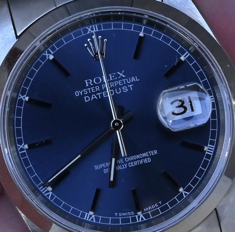 Rolex Datejust 36mm 16200 Blue Dial Jubilee Steel Watch Box Papers U-Serial 1997