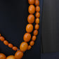 Antique Baltic Butterscotch Yolk Amber Graduated Oval Bead Necklace - 143g 40"