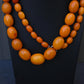 Antique Baltic Butterscotch Yolk Amber Graduated Oval Bead Necklace - 143g 40"