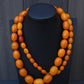 Antique Baltic Butterscotch Yolk Amber Graduated Oval Bead Necklace - 143g 40"