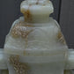 Large Antique Chinese Archaistic Hand-Carved Jade Covered Vase