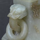 Large Antique Chinese Archaistic Hand-Carved Jade Covered Vase
