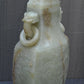 Large Antique Chinese Archaistic Hand-Carved Jade Covered Vase
