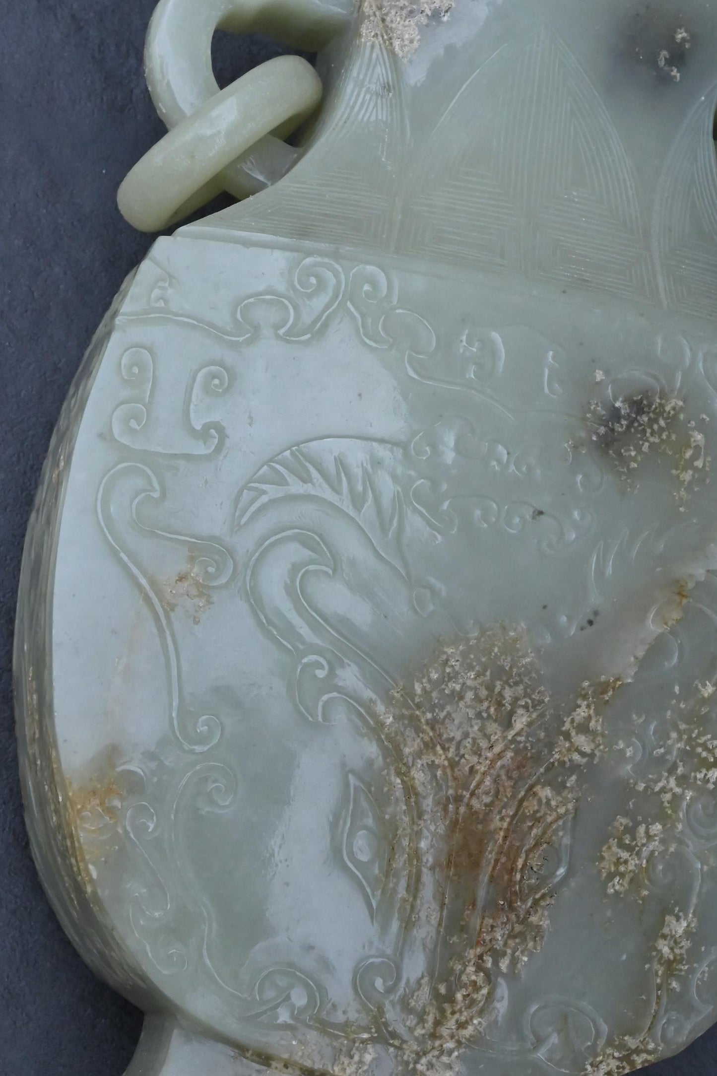 Large Antique Chinese Archaistic Hand-Carved Jade Covered Vase