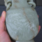 Large Antique Chinese Archaistic Hand-Carved Jade Covered Vase
