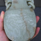 Large Antique Chinese Archaistic Hand-Carved Jade Covered Vase