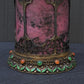 Antique Chinese Silver Enamel Tea Caddy With Fine Gems All Around