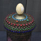 Antique Chinese Silver Enamel Tea Caddy With Fine Gems All Around